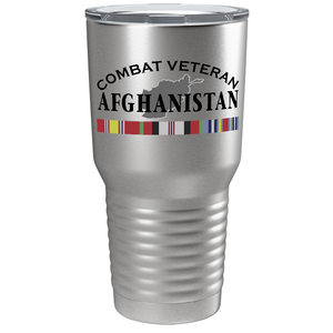 Combat Veteran Afghanistan on Stainless 30 oz Stainless Steel Tumbler