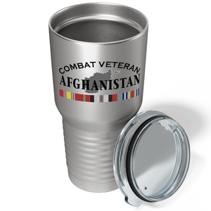 Combat Veteran Afghanistan on Stainless 30 oz Stainless Steel Tumbler