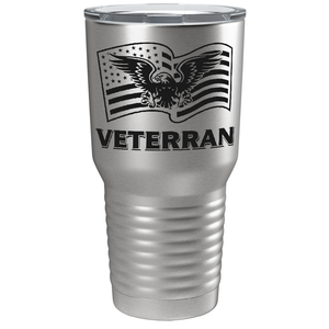 American Eagle on Flag on Stainless 30 oz Stainless Steel Tumbler