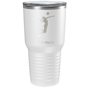 Personalized Volleyball Player Silhouette Laser Engraved on Stainless Steel Volleyball Tumbler