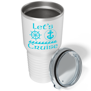 Lets Cruise Boat on White 30 oz Stainless Steel Tumbler