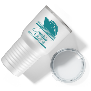 Cruise Boat on White 30 oz Stainless Steel Tumbler