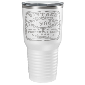 1986 Vintage Perfectly Aged 35th on Stainless Steel Tumbler
