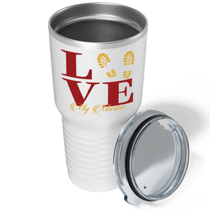 Marine Love on White 30 oz Stainless Steel Tumbler