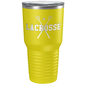 Lacrosse Sticks Laser Engraved on Stainless Steel Lacrosse Tumbler