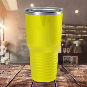 Custom Laser Engraved 30oz Yellow Gloss Stainless Steel Tumbler