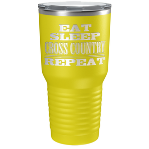 Eat Sleep Cross Country Repeat Laser Engraved on Stainless Steel Cross Country Tumbler