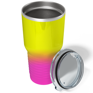 Custom Laser Engraved 30oz Yellow Pink Ombre Stainless Steel Tumbler