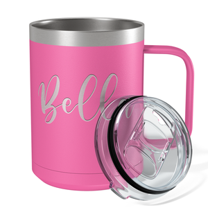 Cuptify Personalized Engraved 15 oz Stainless Steel Coffee Mug - Pink