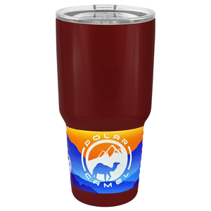 Polar Camel Maroon Gloss 30 oz Stainless Steel Tumbler