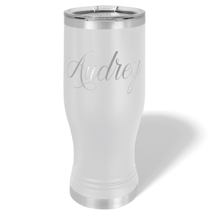 Personalized Engraved 20 oz Pilsner - White
