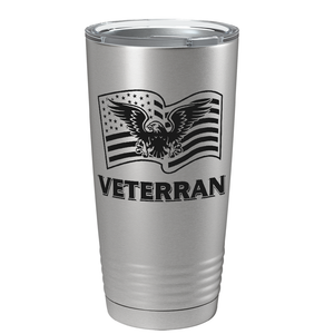 American Eagle on Flag on Stainless 20 oz Stainless Steel Tumbler