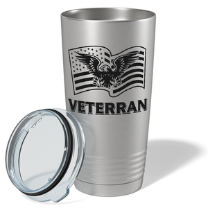American Eagle on Flag on Stainless 20 oz Stainless Steel Tumbler
