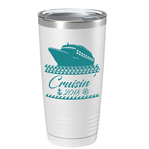 Cruise Boat on White 20 oz Stainless Steel Tumbler