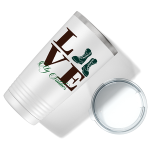 Army Love on White 20 oz Stainless Steel Tumbler