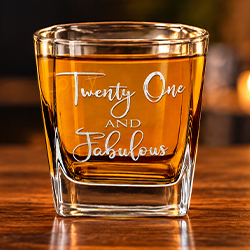 Birthday Square Whiskey Glasses