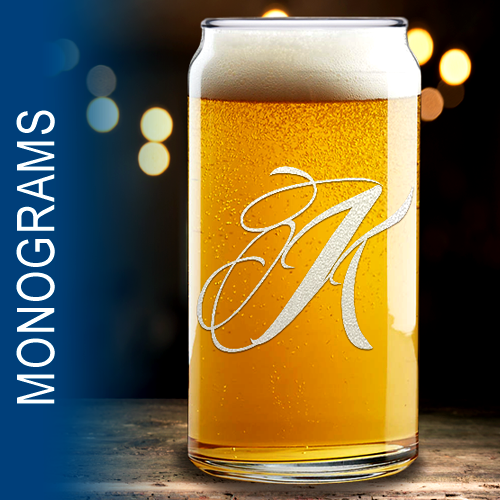 Monogram Cans Glasses