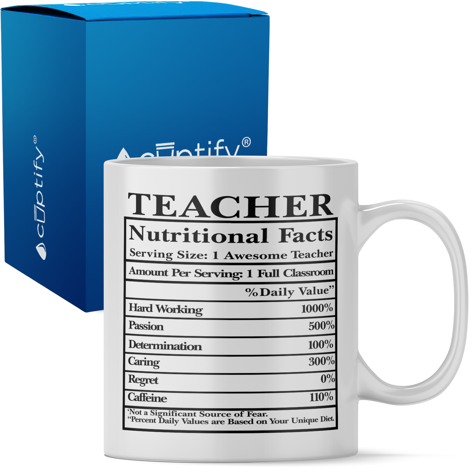 Teacher Nutritional Facts 11oz Ceramic Coffee Mug