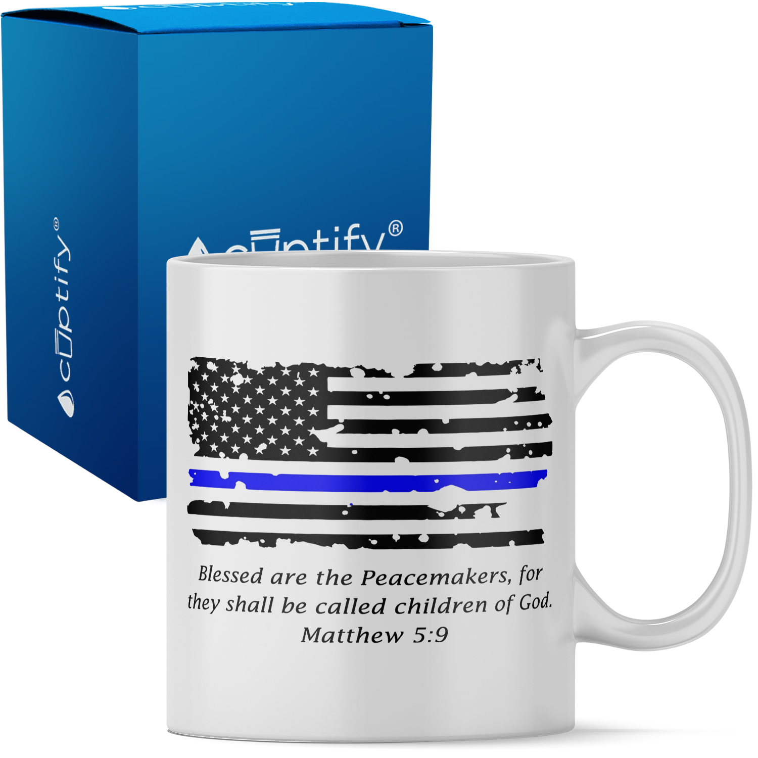 Police Thin Blue Flag Peacemakers 11 oz 11oz Ceramic Coffee Mug