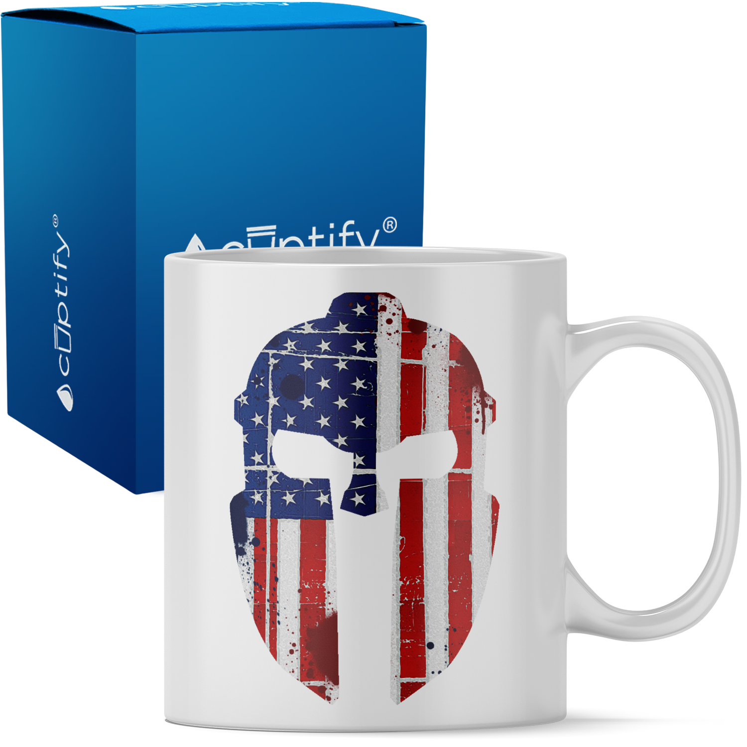 Spartan Helmet American Flag 11oz Ceramic Coffee Mug