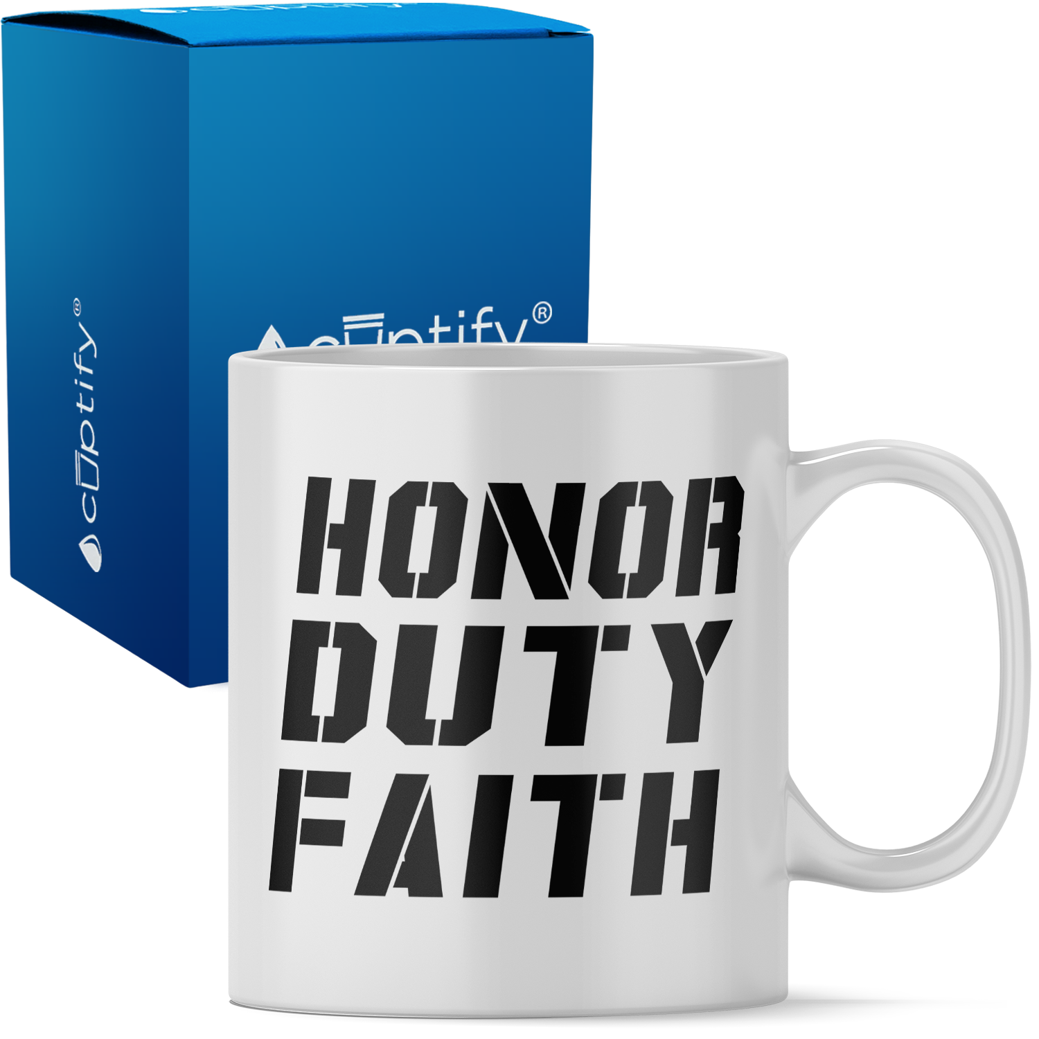 Honor Duty Faith 11 oz 11oz Ceramic Coffee Mug