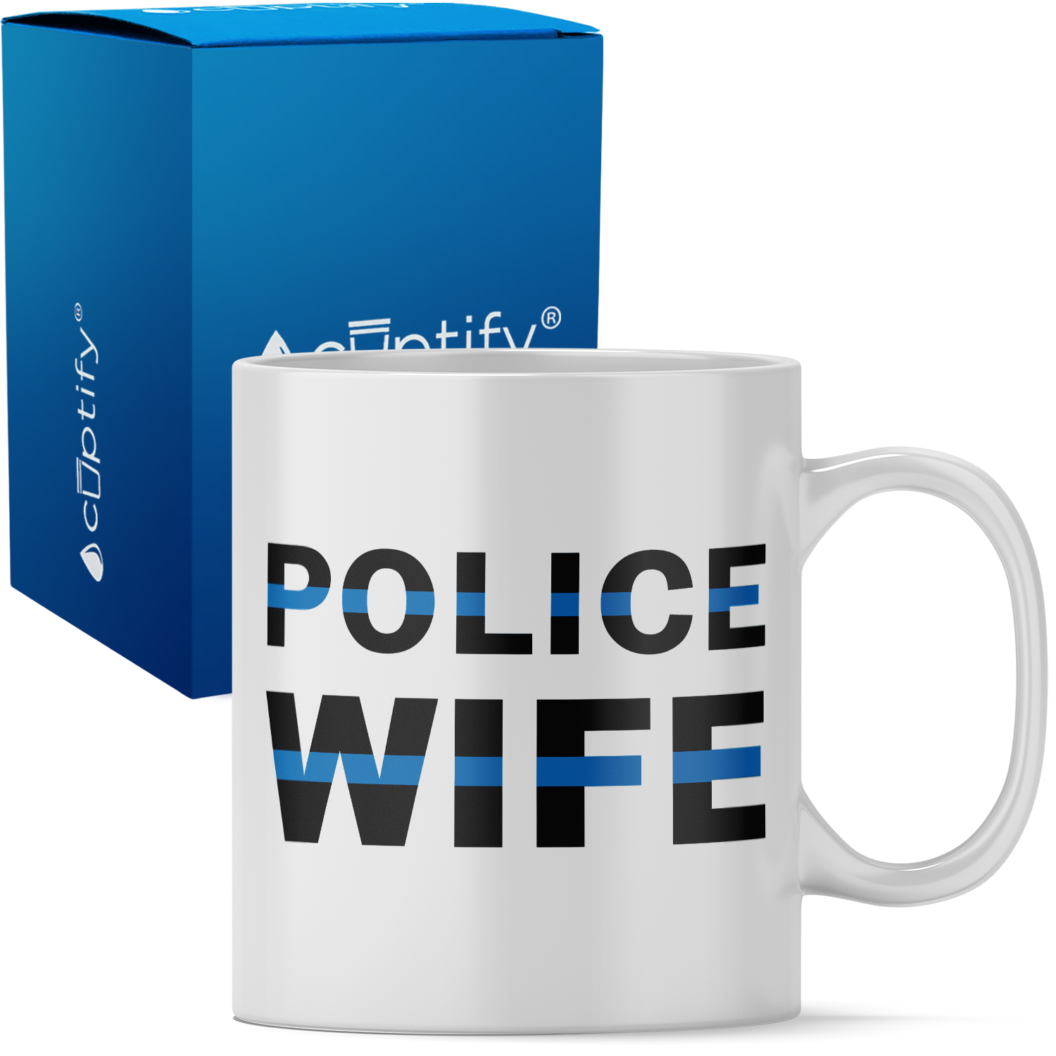 Police Wife Thin Blue Line 11 oz 11oz Ceramic Coffee Mug