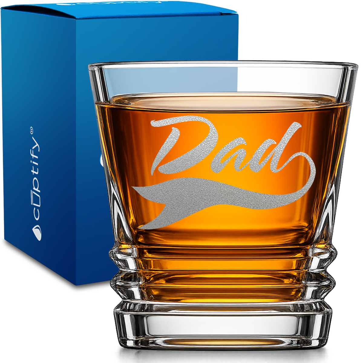 Dad design on 10oz Accordion Whiskey Glass