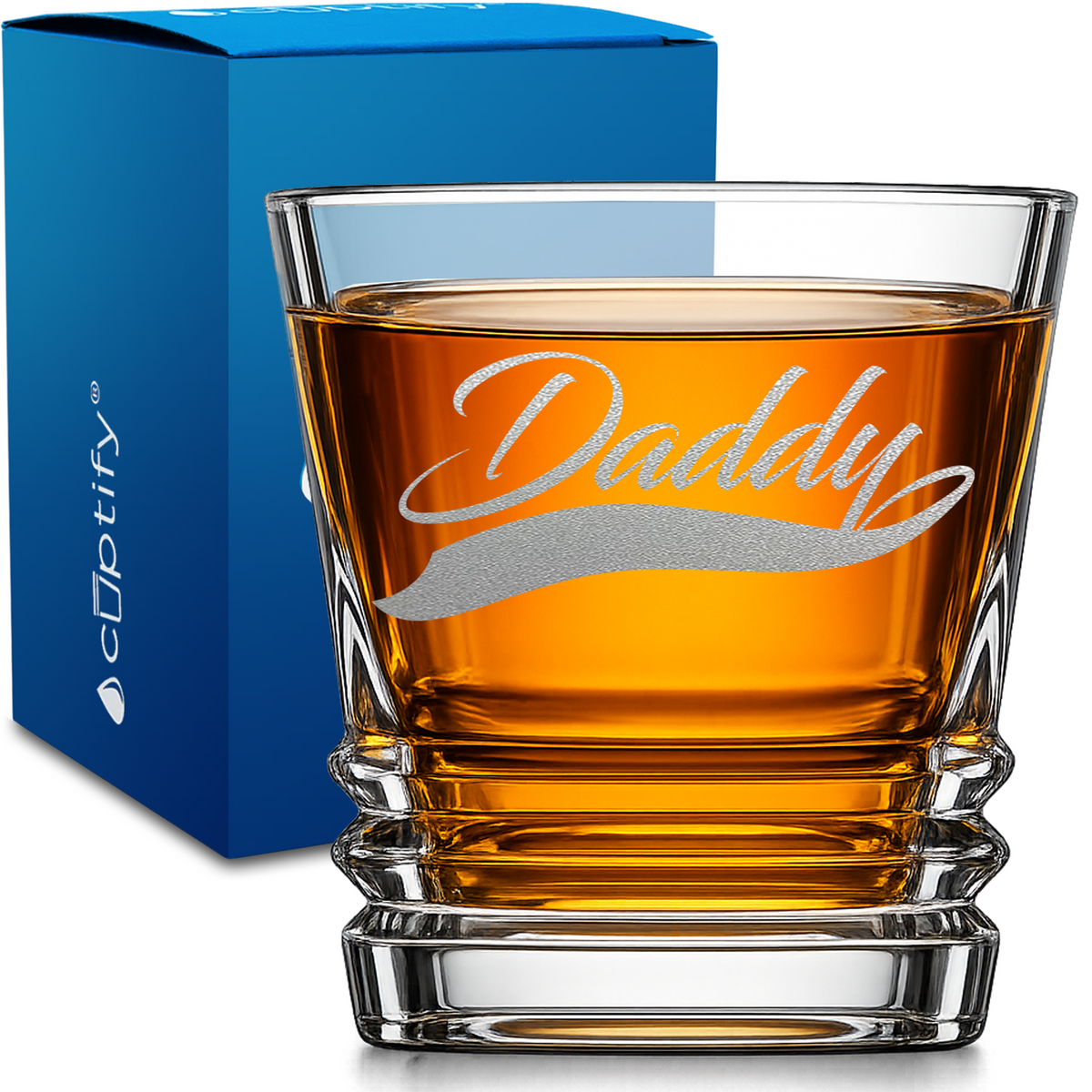 Daddy design on 10oz Accordion Whiskey Glass