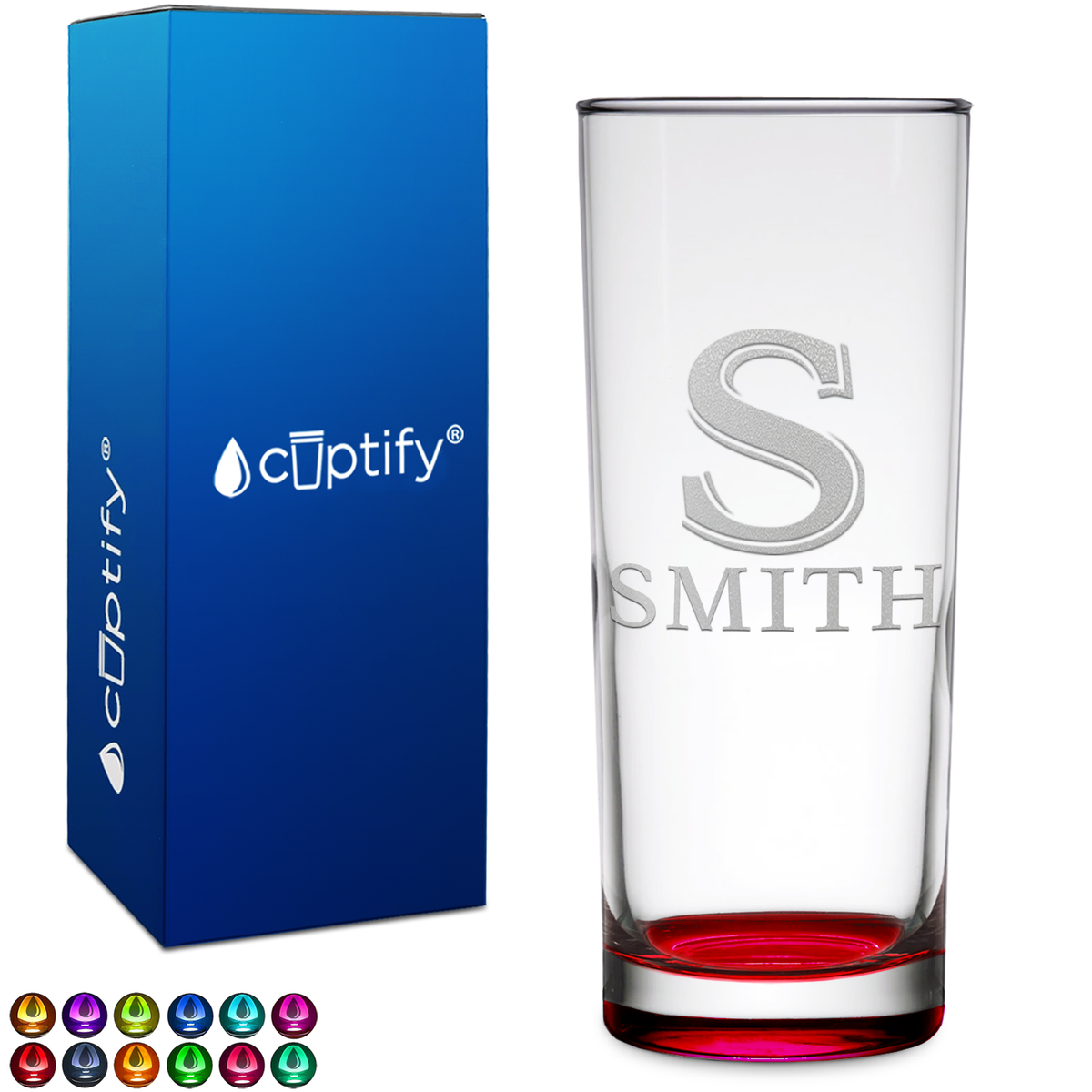 Personalized Initial and Name on 10oz Highball Glass