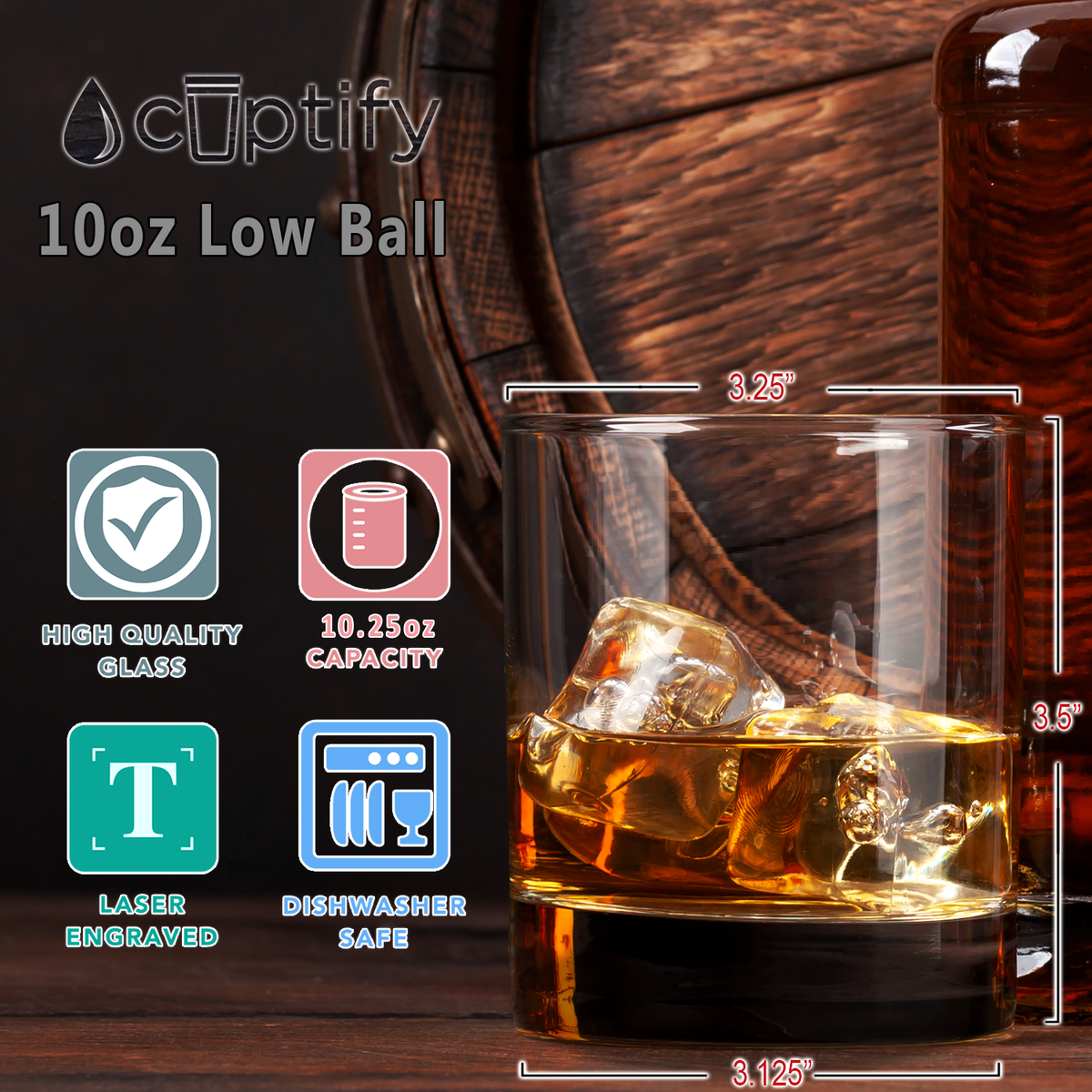 Cuptify 10.25oz Whiskey Glass