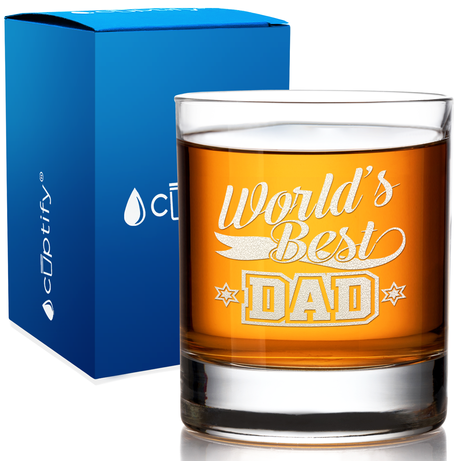 World's Best Dad on 10.25oz Whiskey Glass