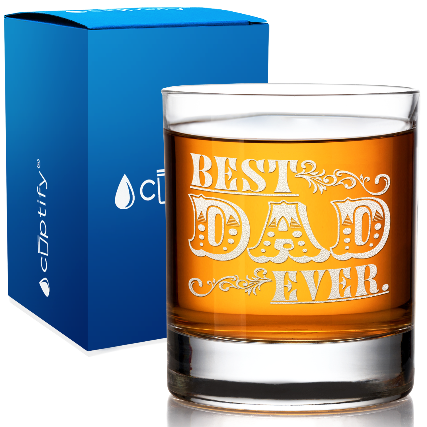Best Dad Ever Classic on 10.25oz Whiskey Glass
