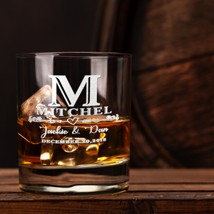 Personalized Monogram Whiskey Glass