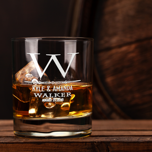 Personalized Monogram Whiskey Glass