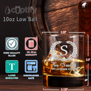 Personalized Monogram Whiskey Glass