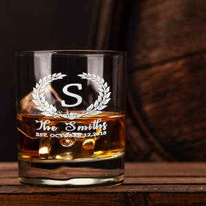 Personalized Monogram Whiskey Glass