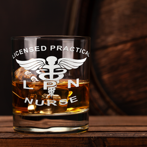 LPN Licensed Practical Nurse on 10.25oz Whiskey Glass