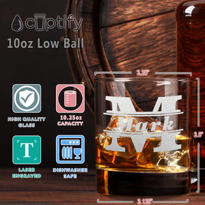 Personalized Initial Classic Block Whiskey Glass
