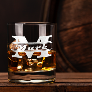 Personalized Initial Classic Block Whiskey Glass