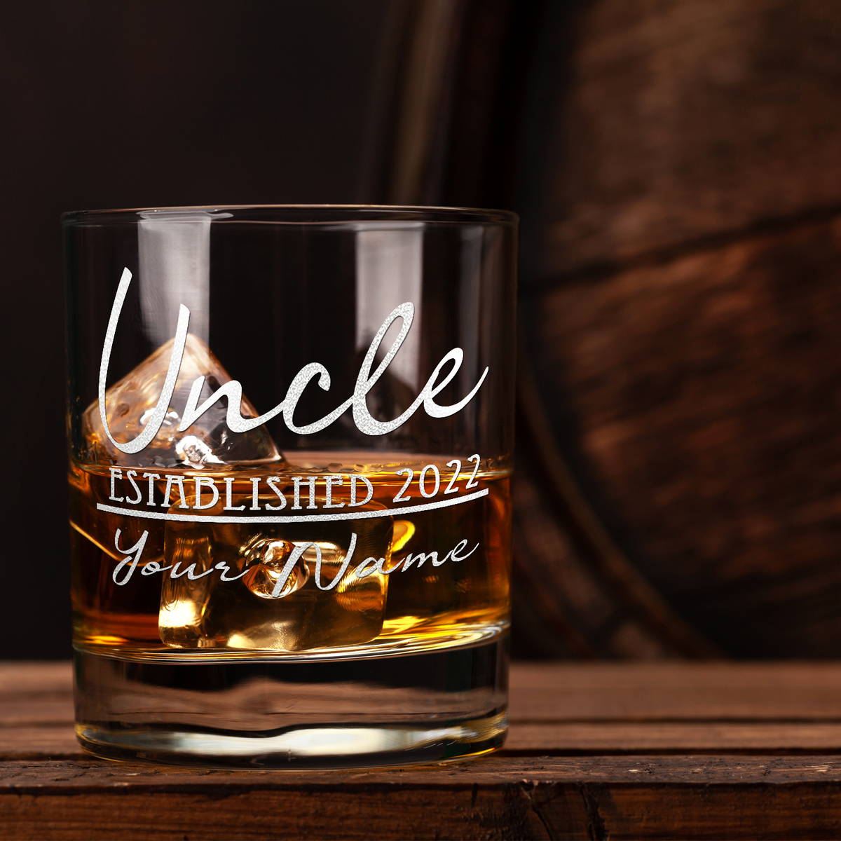 Personalized Uncle Established Customized 10.25oz Whiskey Glass