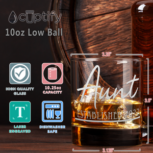 Aunt Established Customized 10.25oz Whiskey Glass
