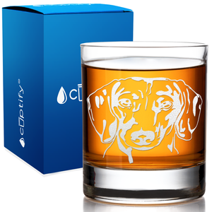 Dachshund Head on 10.25oz Whiskey Glass