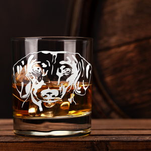 Dachshund Head on 10.25oz Whiskey Glass
