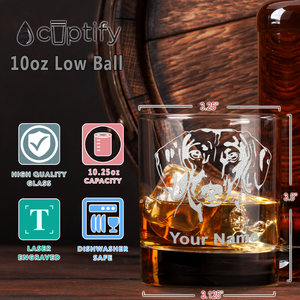 Personalized Dachshund Head on 10.25oz Whiskey Glass