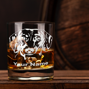 Personalized Dachshund Head on 10.25oz Whiskey Glass