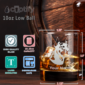 Personalized Doberman Pinscher on 10.25oz Whiskey Glass