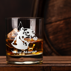 Personalized Doberman Pinscher on 10.25oz Whiskey Glass