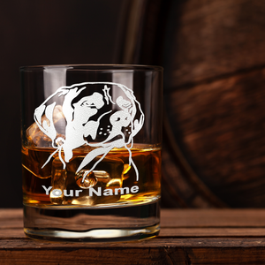Personalized German Shorthaired Pointer Head on 10.25oz Whiskey Glass