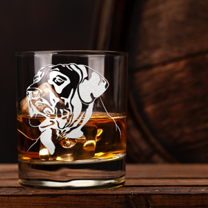 Great Dane Head on 10.25oz Whiskey Glass