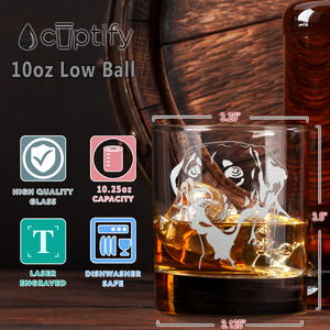 Labrador Head on 10.25oz Whiskey Glass